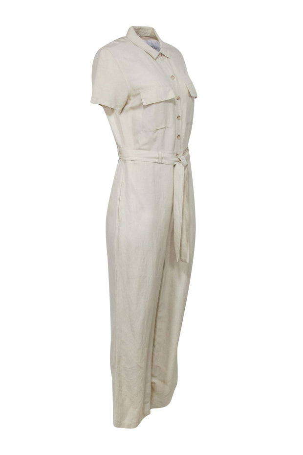 Current Boutique-Rails - Beige Short Sleeve Jumpsuit Sz S
