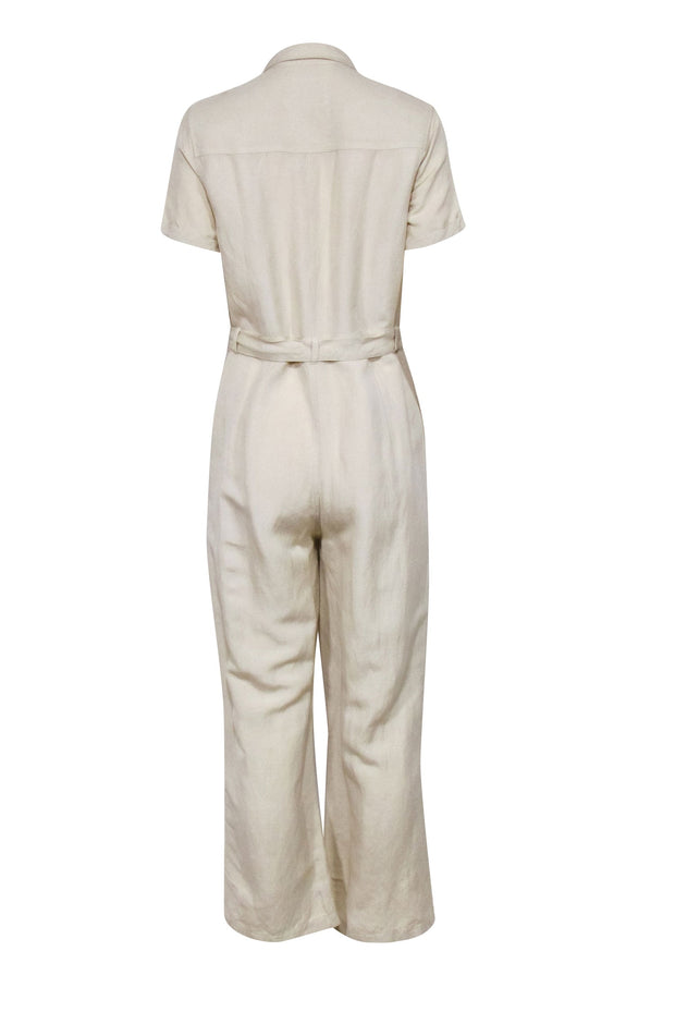 Current Boutique-Rails - Beige Short Sleeve Jumpsuit Sz S