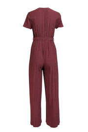 Current Boutique-Rails - Maroon & Black Spotted Short Sleeve Jumpsuit Sz XS