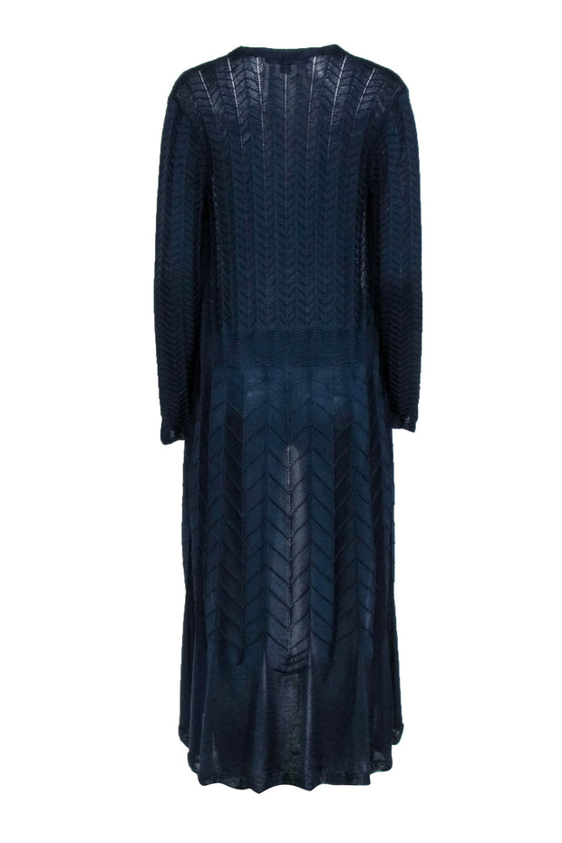 Current Boutique-Ralph Lauren - Navy Silk Long Cardigan Sz S