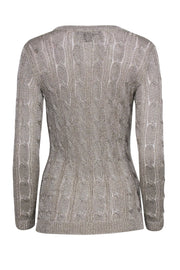 Current Boutique-Ralph Lauren Black Label - Gold Metallic Knit Cardigan Sz XS