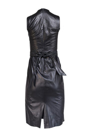 Ralph Lauren - Black Lambskin Leather Sleeveless Dress Sz 4 - Current Boutique