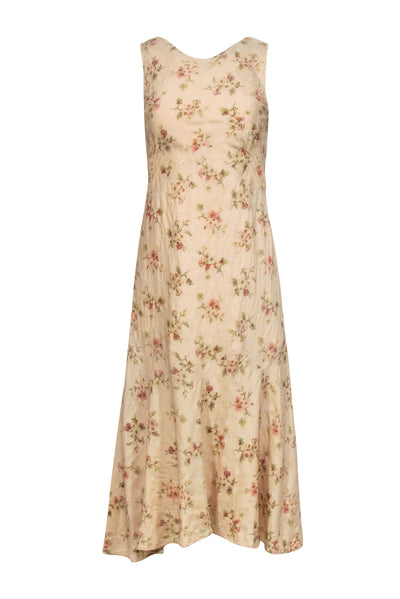 Current Boutique-Ralph Lauren - Beige & Multicolor Floral Wool & Silk Blend Dress Sz 4