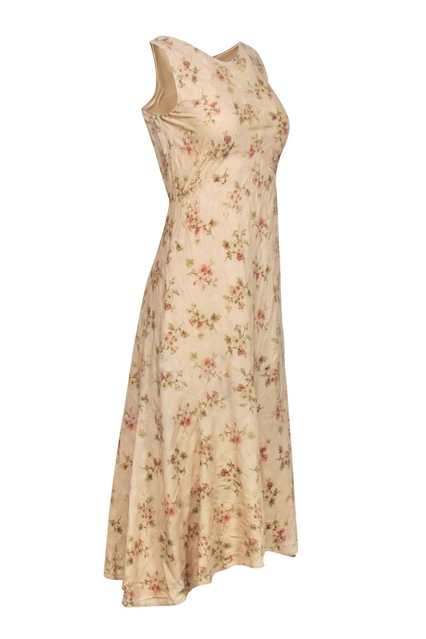 Current Boutique-Ralph Lauren - Beige & Multicolor Floral Wool & Silk Blend Dress Sz 4