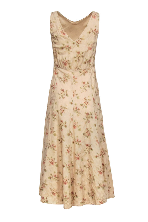 Current Boutique-Ralph Lauren - Beige & Multicolor Floral Wool & Silk Blend Dress Sz 4