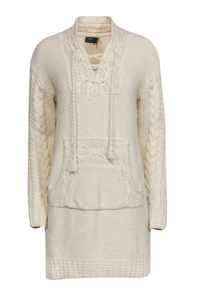 Current Boutique-Polo Ralph Lauren - Cream Cable Knit Sweater Dress Sz S