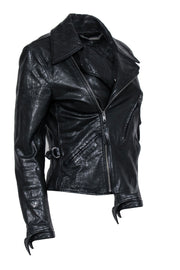 Current Boutique-Polo Ralph Lauren - Black Leather Moto Jacket Sz 4