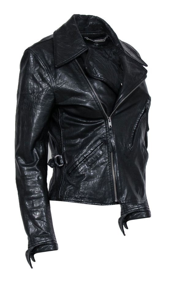 Current Boutique-Polo Ralph Lauren - Black Leather Moto Jacket Sz 4