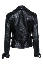 Current Boutique-Polo Ralph Lauren - Black Leather Moto Jacket Sz 4
