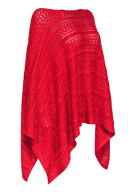 Current Boutique-Ralph Lauren Purple - Red Knit Sweater Poncho Sz M/L