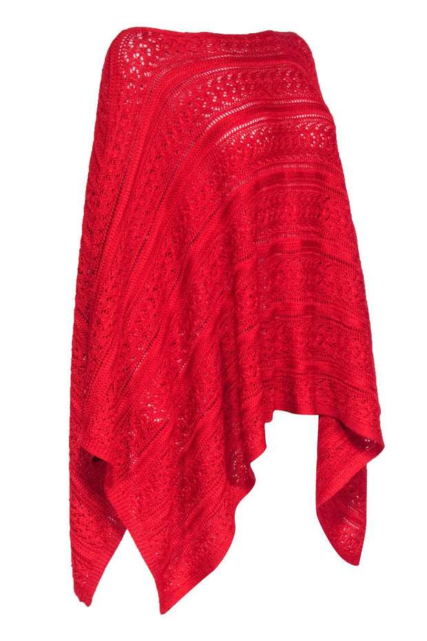 Current Boutique-Ralph Lauren Purple - Red Knit Sweater Poncho Sz M/L