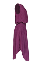 Ramy Brook - Purple Sleeveless Smocked Waist Dress Sz M - Current Boutique