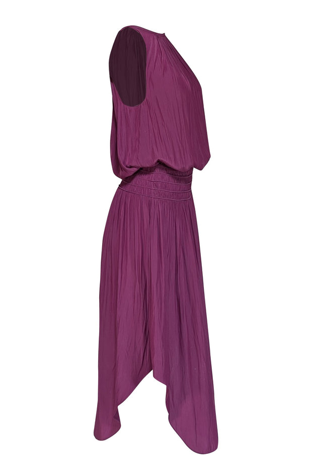 Ramy Brook - Purple Sleeveless Smocked Waist Dress Sz M - Current Boutique