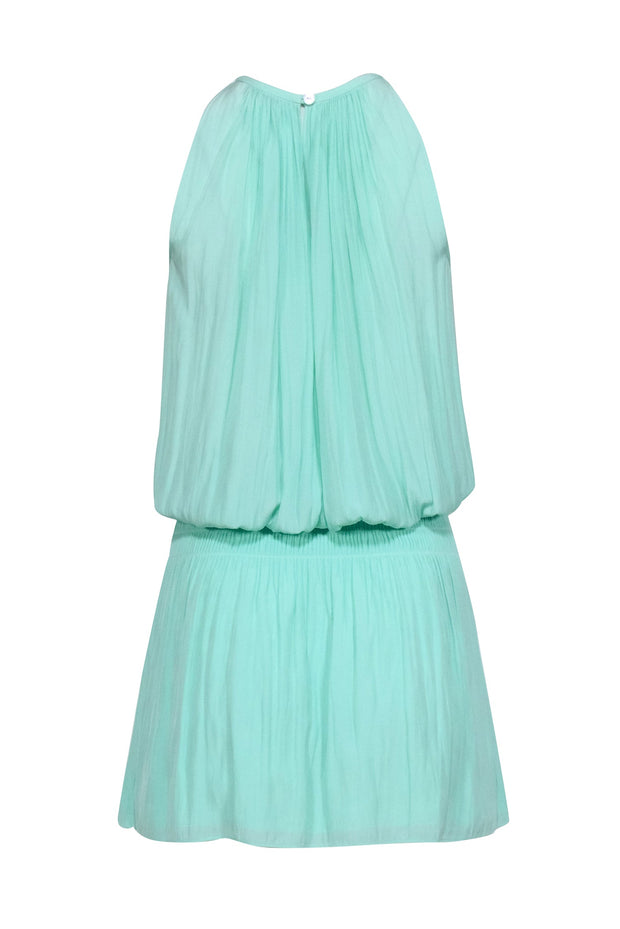 Current Boutique-Ramy Brook - Light Green Satin Smocked Drop Waist Dress Sz XXS