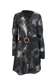 Ramy Brook - Black Semi Sheer Eyelet Long Sleeve "Teresa" Dress Sz L - Current Boutique