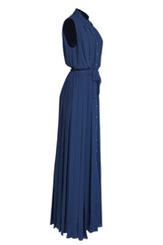 Current Boutique-Ramy Brook - Navy Pleated "Caroline" Maxi Dress Sz M