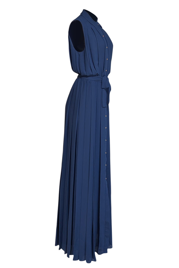 Current Boutique-Ramy Brook - Navy Pleated "Caroline" Maxi Dress Sz M