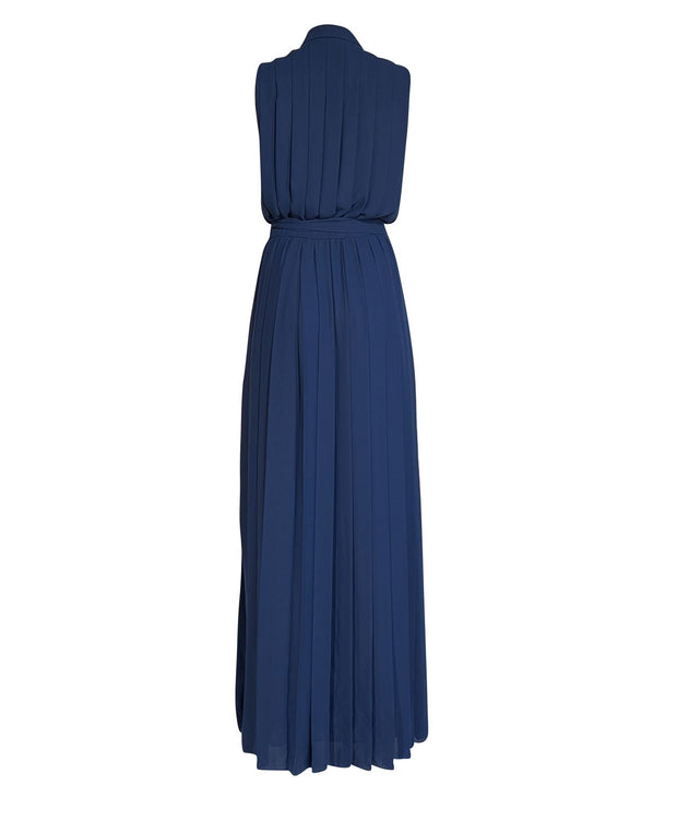 Current Boutique-Ramy Brook - Navy Pleated "Caroline" Maxi Dress Sz M