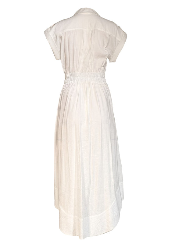 Current Boutique-Ramy Brook - White Textured Midi Shirtdress Sz XS