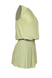Current Boutique-Ramy Brook - Pale Green Sleeveless Dropped Smocked Waist Dress Sz XXS