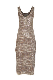 Current Boutique-Ramy Brook - Grey & Taupe Print Sequin Sleeveless "Artie" Dress Sz L