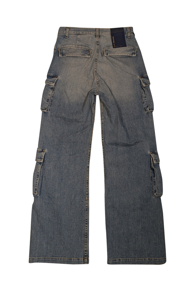 Ramy Brook - Blue Medium Wash "Giana" Cargo Pocket Jeans Sz 8 - Current Boutique