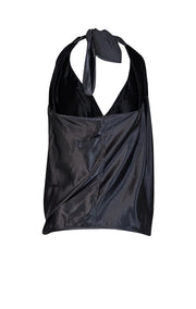Ramy Brook - Black Silk Blend Halter "Harriet" Top Sz M - Current Boutique