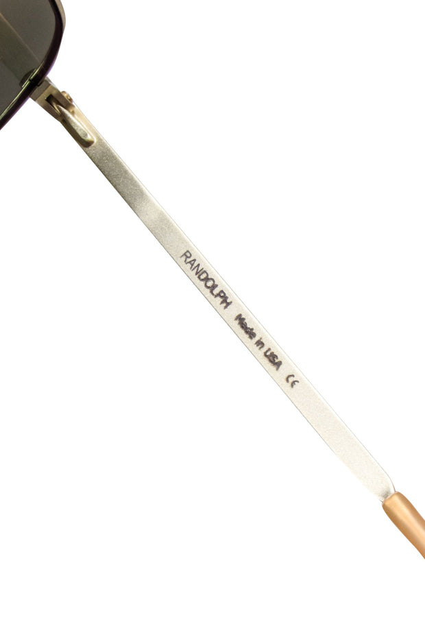 Current Boutique-Randolph - Gold Frame Aviator Sunglasses w/ Blue Lenses