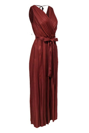 Current Boutique-Raquel Allegra - Rust Orange Pleated Sleeveless Jumpsuit Sz 0