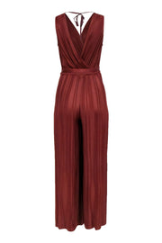 Current Boutique-Raquel Allegra - Rust Orange Pleated Sleeveless Jumpsuit Sz 0