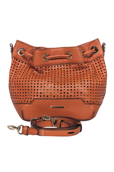 Current Boutique-Rebecca Minkoff - Tan Perforated Leather Bucket Bag