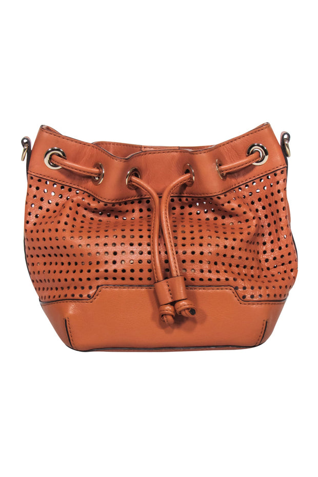 Current Boutique-Rebecca Minkoff - Tan Perforated Leather Bucket Bag