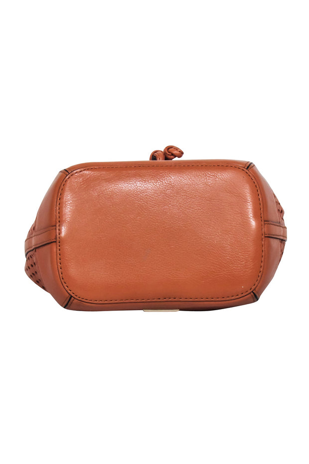 Current Boutique-Rebecca Minkoff - Tan Perforated Leather Bucket Bag