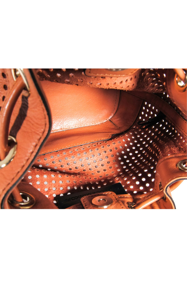 Current Boutique-Rebecca Minkoff - Tan Perforated Leather Bucket Bag