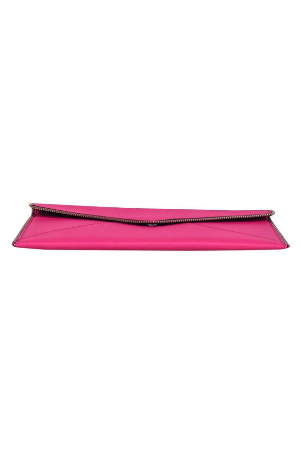 Current Boutique-Rebecca Minkoff - Hot Pink Envelope Clutch w/ Zipper Trim