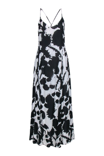 Current Boutique-Rebecca Minkoff - Black & White Splatter Print Sleeveless Maxi Dress Sz 8