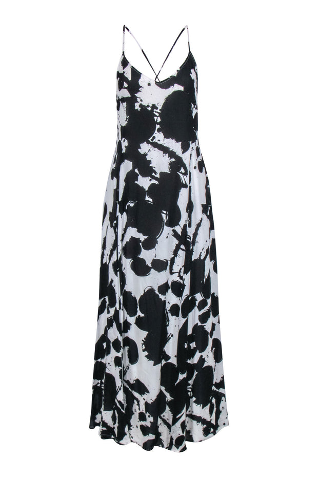 Current Boutique-Rebecca Minkoff - Black & White Splatter Print Sleeveless Maxi Dress Sz 8