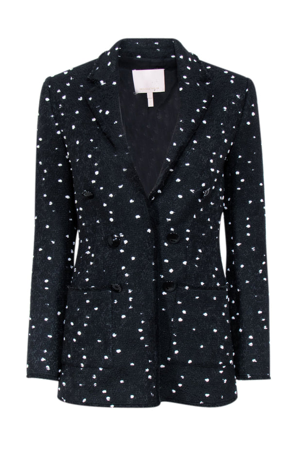 Current Boutique-Rebecca Taylor - Black & White Boucle Dot Tweed Blazer Sz 0
