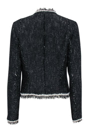 Current Boutique-Rebecca Taylor - Black & Cream Tweed Open Front Blazer Sz 8