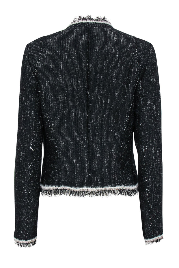 Current Boutique-Rebecca Taylor - Black & Cream Tweed Open Front Blazer Sz 8