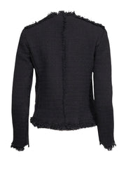 Current Boutique-Rebecca Taylor - Black Tweed Blazer w/ Silver-Tone Hardware Sz 8
