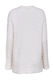 Current Boutique-Rebecca Taylor - Ivory Bubble Knit Textured V-Neck Cardigan Sz M