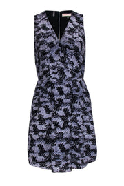Current Boutique-Rebecca Taylor - Grey & Black Print Sleeveless Keyhole Back Dress Sz 2