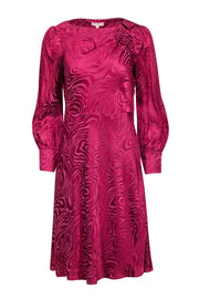 Current Boutique-Rebecca Taylor - Pink Swirl Print Silk Blend A-Line Dress Sz 4
