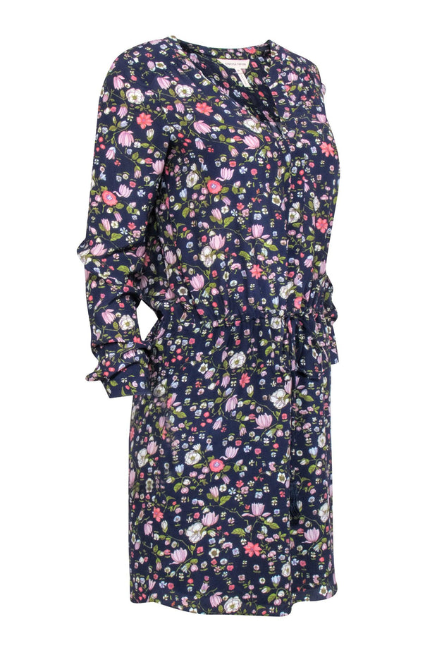 Current Boutique-Rebecca Taylor - Navy & Multicolor Floral Print Dress Sz 00
