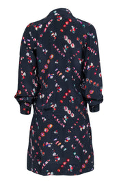 Current Boutique-Rebecca Taylor - Navy Long Sleeve Dress w/ Multi Color Floral Print Sz 2