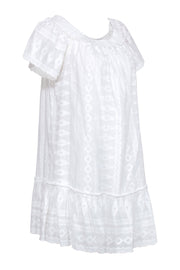 Current Boutique-Rebecca Taylor - White Embroidered Short Sleeve Off The Shoulder Dress Sz 6