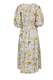 Current Boutique-Rebecca Taylor - Ivory w/ Yellow & Blue Floral Print Maxi Dress Sz XL