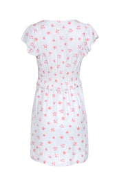 Current Boutique-Rebecca Taylor - Gray Short Sleeve w/ Pink Flowers Mini Dress Sz S