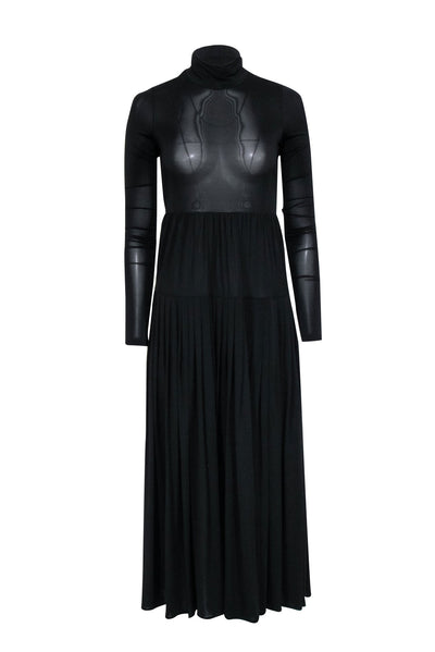 Current Boutique-Rebecca Taylor - Black Mock Neck Maxi Dress Sz XS